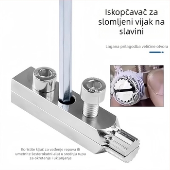 Izvlačivač slomljenih vijaka za cijevi i slavinu, dvostruka glava, 4/6 inča