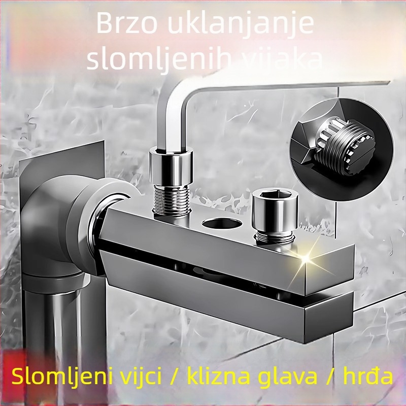 Izvlačivač slomljenih vijaka za cijevi i slavinu, dvostruka glava, 4/6 inča