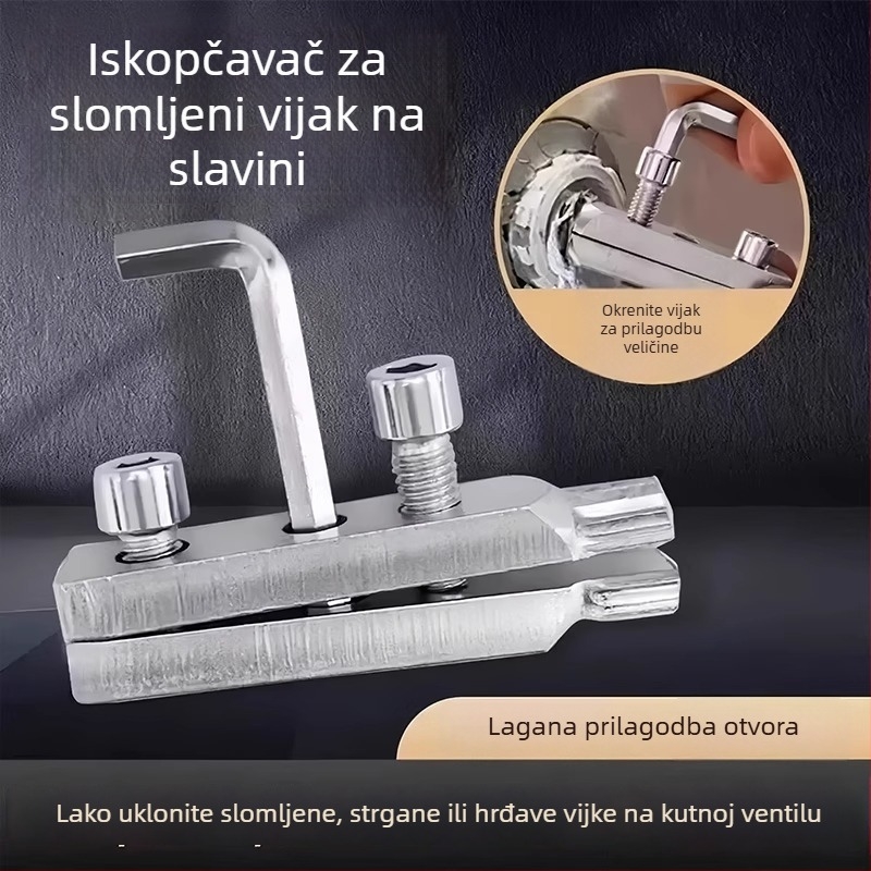 Izvlačivač slomljenih vijaka za cijevi i slavinu, dvostruka glava, 4/6 inča