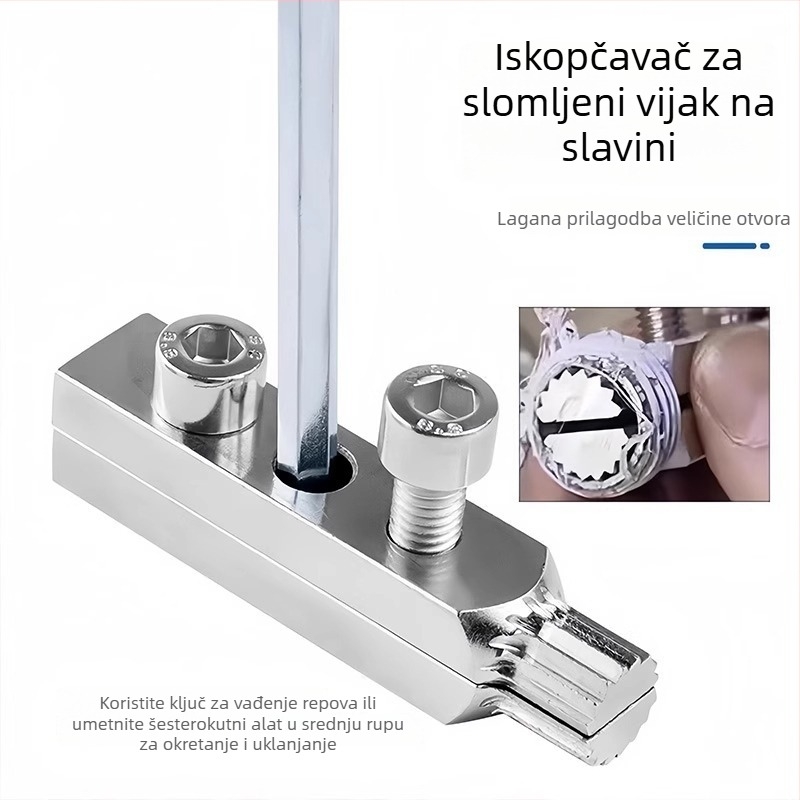 Izvlačivač slomljenih vijaka za cijevi i slavinu, dvostruka glava, 4/6 inča