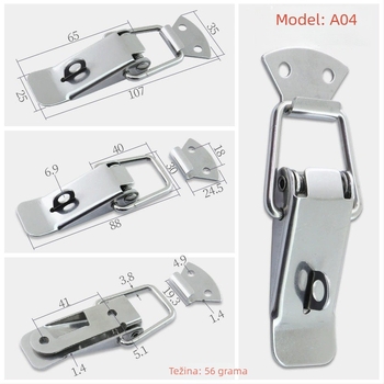 Model A04 Željezno-niklani opružni zasun za sigurnosnu kutiju s Duckbill kopčom