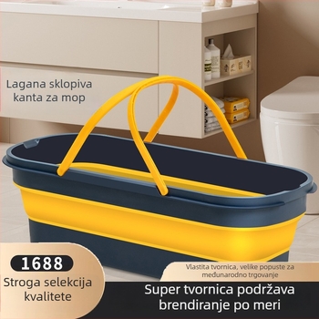 Sklopivi pravokutni kantu za mop s mikrovlaknim mopom i šipkom od nehrđajućeg čelika, nosivost iznad 10 kg