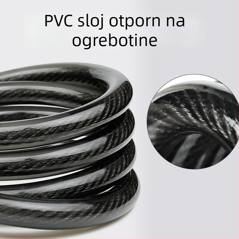 Petocifrena kombinacijska brava za bicikl, marka Jinku, model 420A, od cinkovog legura, pogodna za bicikle, planinske bicikle i električne bicikle (težina 355 g)