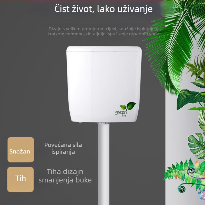 Lilong Zidni squat toaletni spremnik, plastika, 3,5L/7L, ručno ispiranje