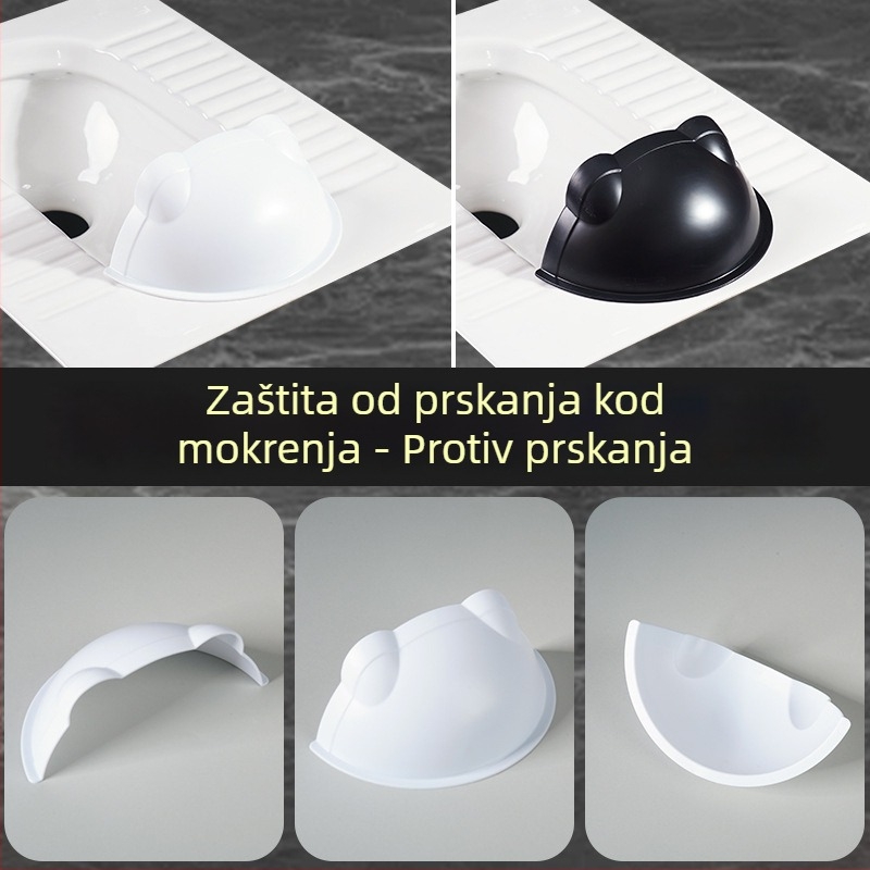 Plastični prednji pregradnik za klozet u squat stilu – sprječavanje prskanja, bez demontaže, minimalna udaljenost otvora: 1, promjer cijevi: 1, bez spremnika vode
