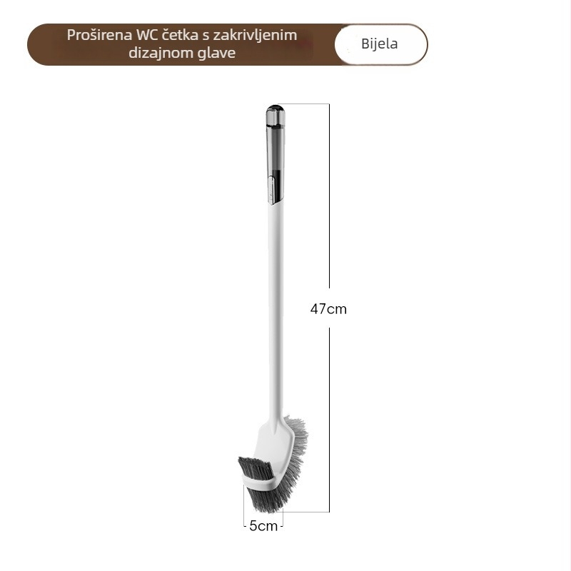 Četka za WC od plastike, duga drška, četvrtasta glava, 146 g