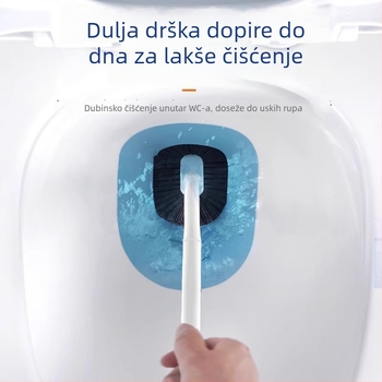 Četka za WC, zidna, dugačak držač, plastična, 80 g