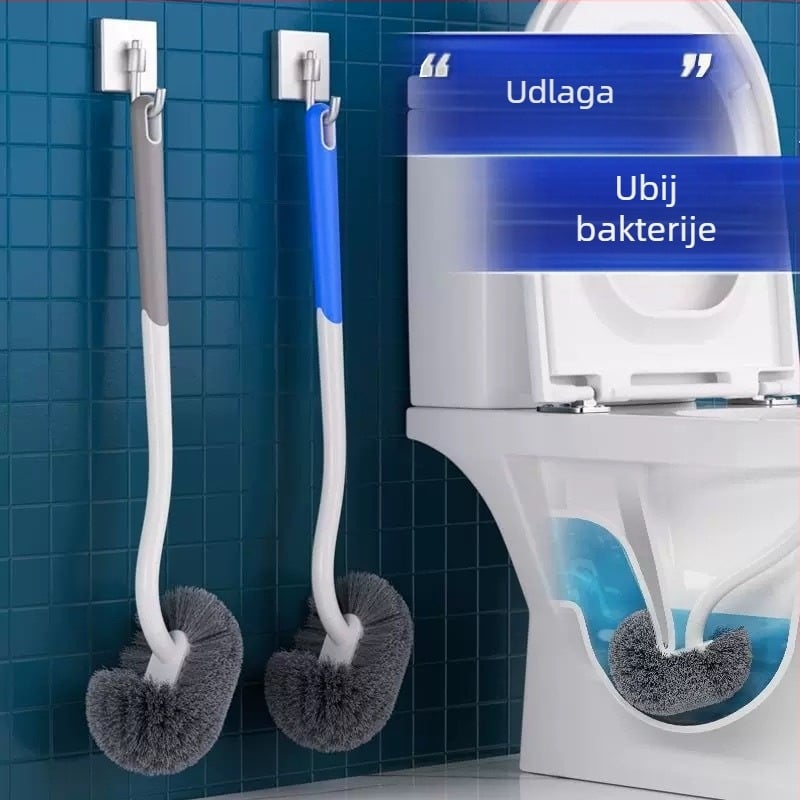 Četka za WC, zidna, dugačak držač, plastična, 80 g