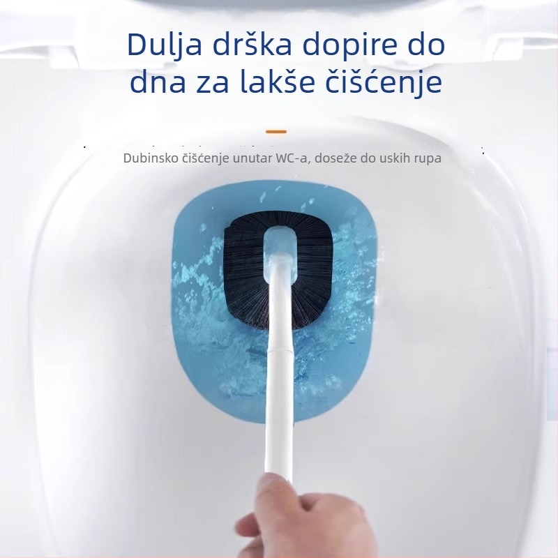 Četka za WC, zidna, dugačak držač, plastična, 80 g