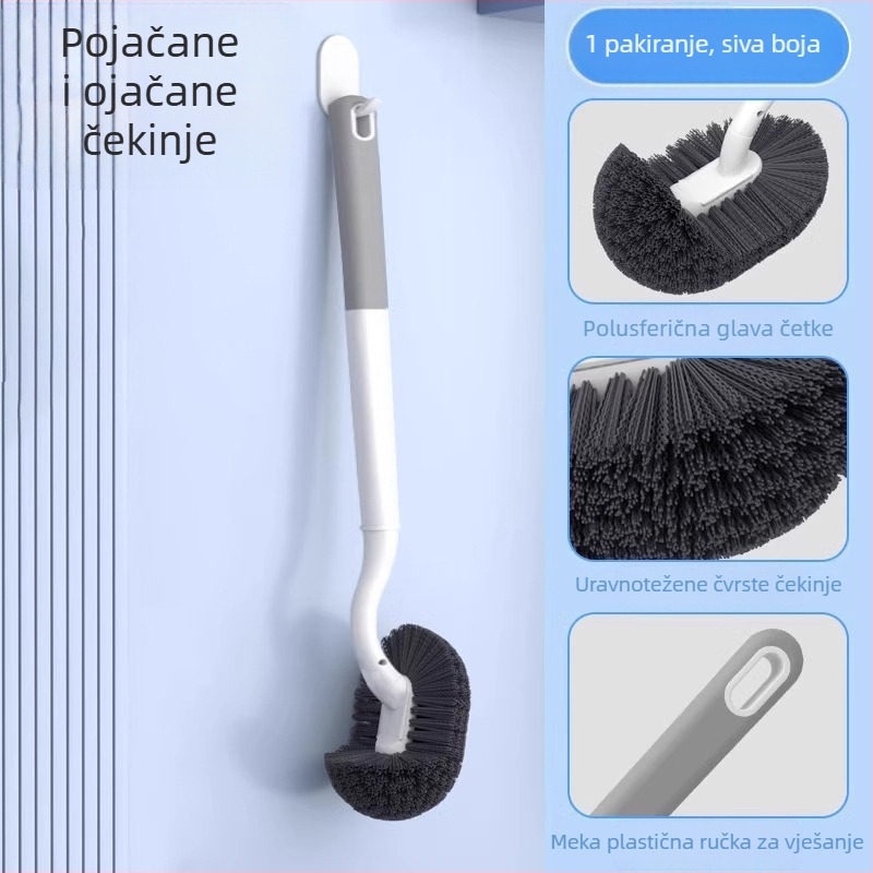 Četka za WC, zidna, dugačak držač, plastična, 80 g