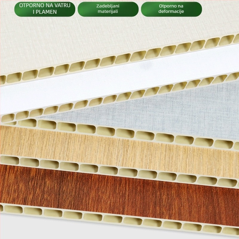 Integrirani sustav zidnih ploča s PVC pločama od bambusa i drveta, model Buckle plate, plosni stil, Novi kineski stil, marka Shunzhi