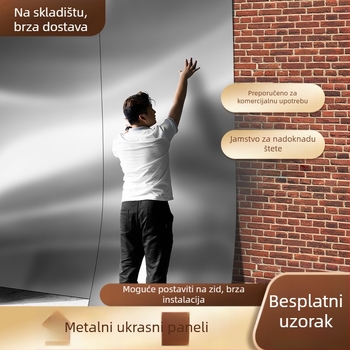PVC unutarnji zidni paneli za interijer, debljina 5 mm/8 mm, moderni minimalistički stil, bambus-ugljeni drvo-metalna obloga i ploče karbon kristala