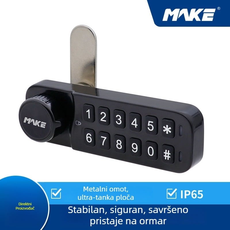 Brava za ormarić s inteligentnim elektroničkim tipkama i lozinkom, Mk731, cinkov legura, moderni minimalistički stil