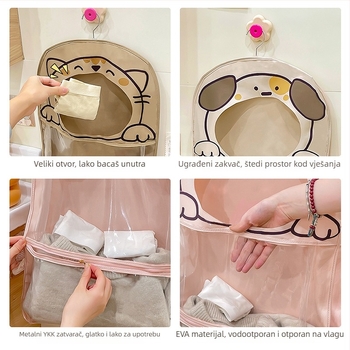 Crtić stil zidni organizator za pohranu – za donje rublje i kozmetiku, EVA + poliester, model 01b1608, višestruka namjena