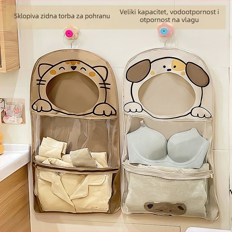 Crtić stil zidni organizator za pohranu – za donje rublje i kozmetiku, EVA + poliester, model 01b1608, višestruka namjena