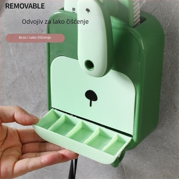 Kangmi plastični set posudica za sapun s četkom, zidni držač sapuna s usisnom čašom i poklopcem, 72 komada