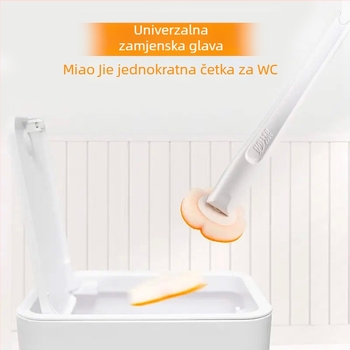 Miaojie Jednokratni set četke za zahod s integriranim čistilom, zidni držač, spužvasti nastavak
