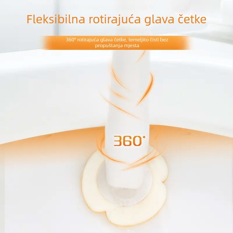 Miaojie Jednokratni set četke za zahod s integriranim čistilom, zidni držač, spužvasti nastavak