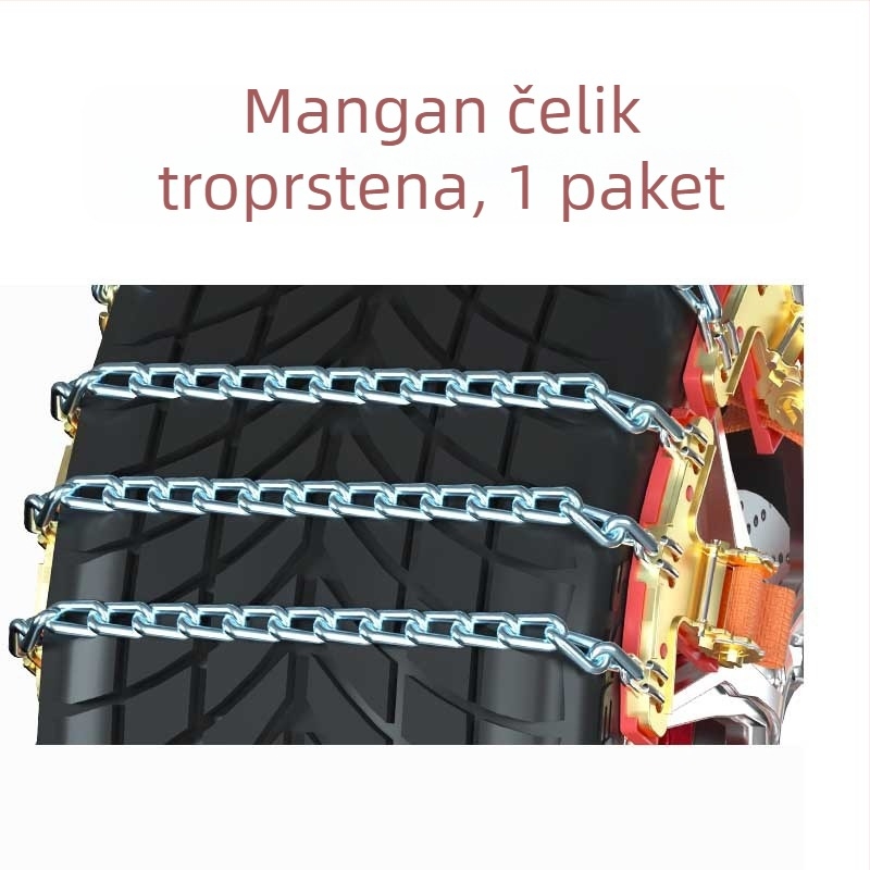 T-oblike anti-skid lanci za automobile, čelični, universalni za aluminijske felge, gume 165-275, težina 3-13 kg