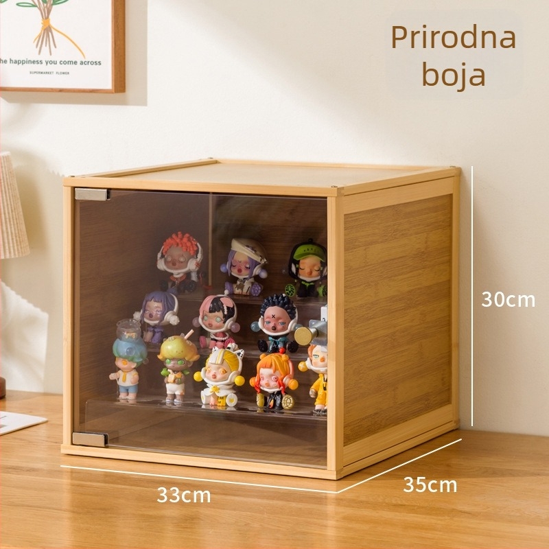 Kutija za figure, akrilna, otporna na prašinu, s pregradama, kapacitet 60 L