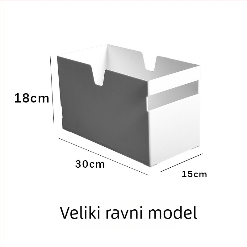 Japanski stil stolni pretinac za pohranu, PS plastika, 5L, otvoren vrh s mrežom, slaganje, dimenzije 30×18×15 cm