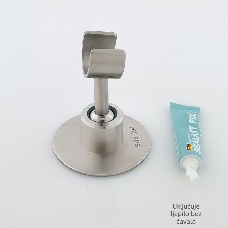 Stenski držač za tuš glavnu - 304 nehrđajući čelik, brušeni završni sloj, ugrađivanje u zid, bez bušenja
