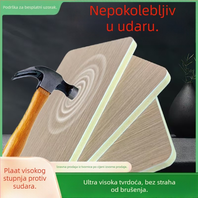 Zidni panel – Integrirani panel 01; Materijal: bambus vlakna, drveni furnir, bambusov ugljen, karbon kristali, aluminijsko jezgro; Zvučna izolacija 50; Toplinska vodljivost 0.11