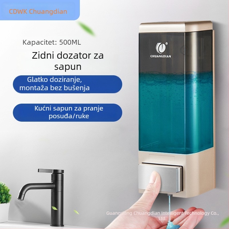 Zidni ručni dispenser sapuna, ABS materijal, ručno pritiskanje, CE certifikat, Creation Point brand, spreman za privatnu marku