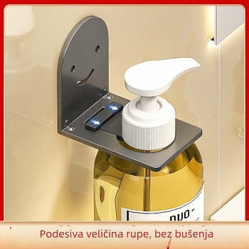 Zidni organizator kupaonice za gel za tuširanje i šampon, bez bušenja, držač za dezinficijens za ruke, čelik na bazi ugljika, premazan završni sloj, moderni minimalistički stil