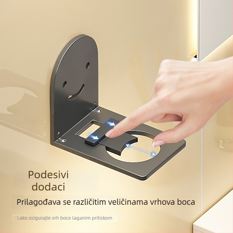 Zidni organizator kupaonice za gel za tuširanje i šampon, bez bušenja, držač za dezinficijens za ruke, čelik na bazi ugljika, premazan završni sloj, moderni minimalistički stil