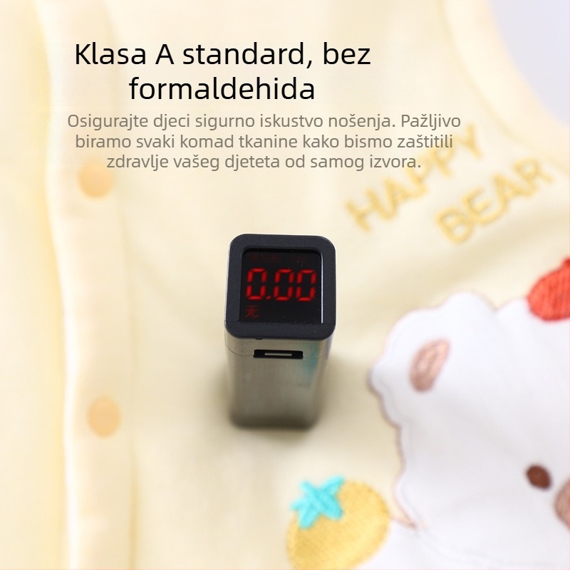 Dječji pamukasti prsluk s podstavom, unisex, za novorođenčad 0–12 mjeseci, jesen-zima, bez rukava, karikaturni uzorak