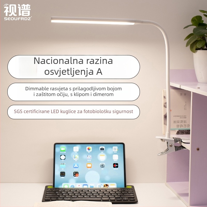 LED klips stolna svjetiljka za zaštitu očiju, USB napajanje, regulacija svjetline, model CT-J203
