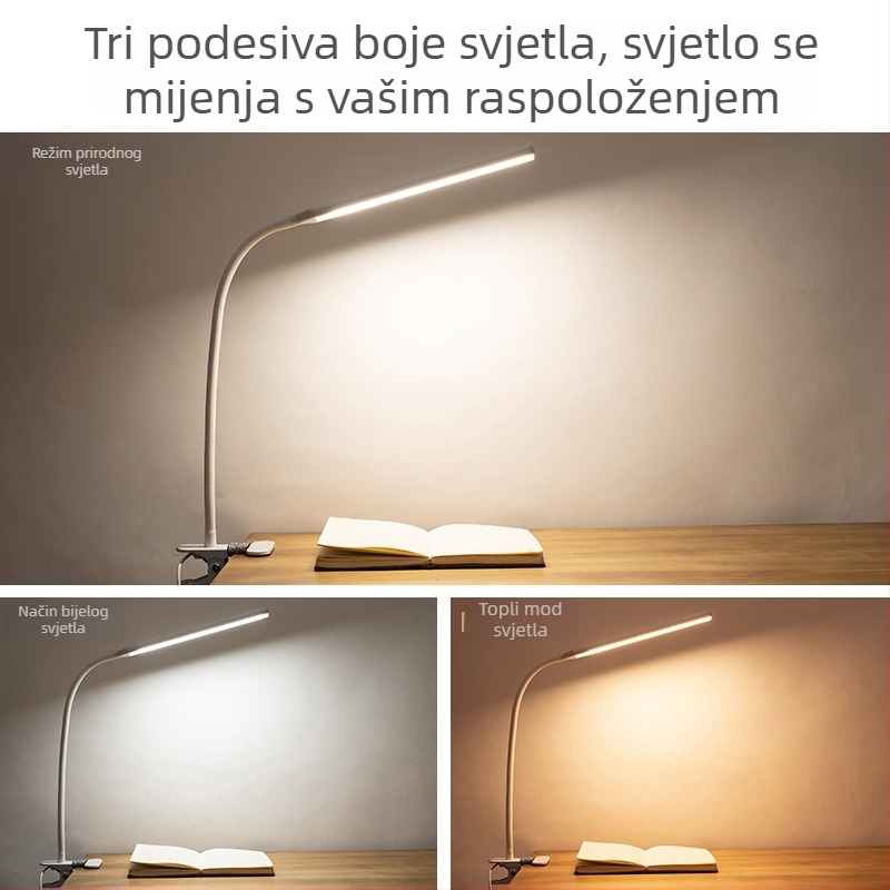LED klips stolna svjetiljka za zaštitu očiju, USB napajanje, regulacija svjetline, model CT-J203
