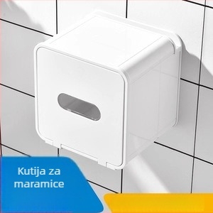 Stenski držač za kuhinjsku papirnu rolnu bez bušenja, ispod ormarića, magnetski, plastični, četvrtastog oblika, moderno minimalistički stil
