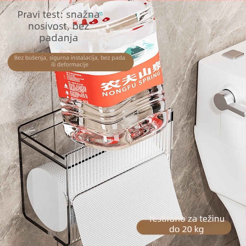 Zidna vodootporna kutija za maramice, plastična, s izvlačnim maramicama, kupaonica, lagani luksuz