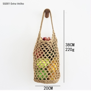 Ručnom pletena mrežasta vrećica za voće, pamuk konac, model 11, retro stil, kuhinjska mreža za pohranu i vješanje