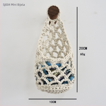 Ručnom pletena mrežasta vrećica za voće, pamuk konac, model 11, retro stil, kuhinjska mreža za pohranu i vješanje