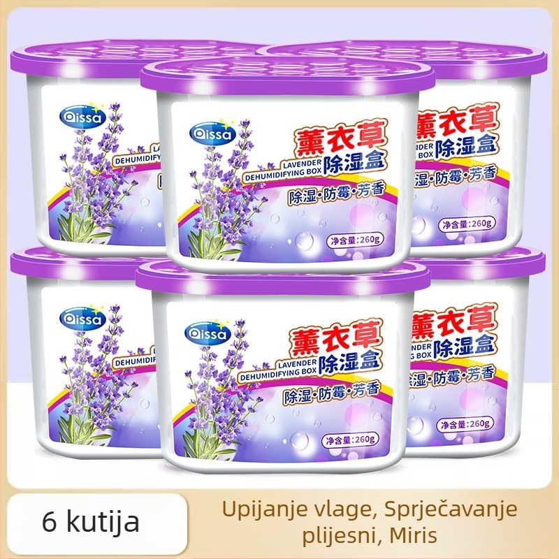 Desikantna kutija s vrećom za apsorpciju vlage, otporna na plijesan, miris lavande, 260 g