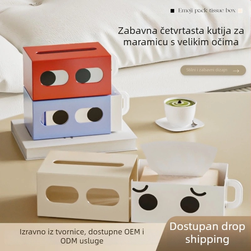 Stolna kutija za maramice, plastična, višenamjenski organizator, pogodna za auto, dnevnu sobu i kupaonu, paket od 10 kom