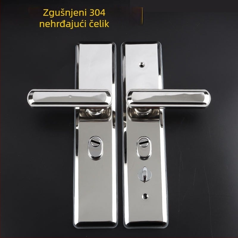 Kvaka za vrata od nehrđajućeg čelika - sigurnosna kvaka za ulazna vrata, univerzalni oklopni dizajn (Materijal: Nehrđajući čelik; Model: Kvaka od nehrđajućeg čelika; Opseg primjene: sigurnosna/ulazna vrata; Stil: Novi kineski stil)