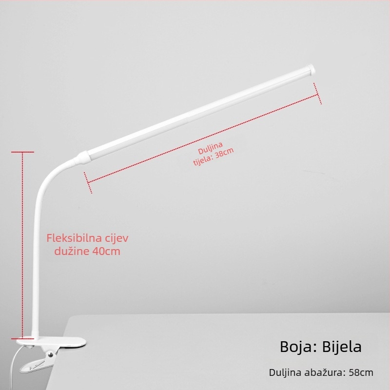 LED klips stolna svjetiljka – USB napajanje, napon ≤36V, CRI ≥90, plastično sjenilo, osvjetljenje za učenje