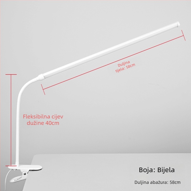 LED klips stolna svjetiljka – USB napajanje, napon ≤36V, CRI ≥90, plastično sjenilo, osvjetljenje za učenje