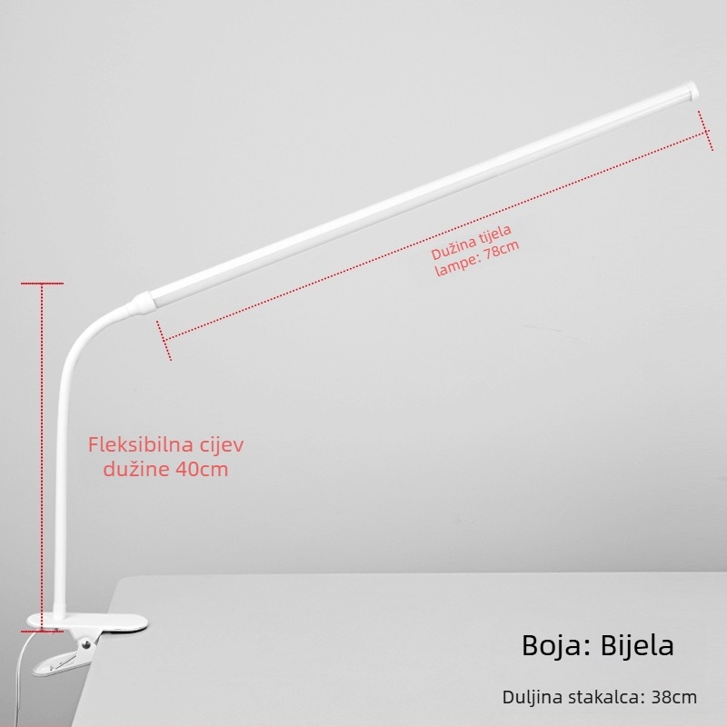 LED klips stolna svjetiljka – USB napajanje, napon ≤36V, CRI ≥90, plastično sjenilo, osvjetljenje za učenje