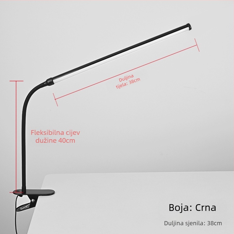 LED klips stolna svjetiljka – USB napajanje, napon ≤36V, CRI ≥90, plastično sjenilo, osvjetljenje za učenje