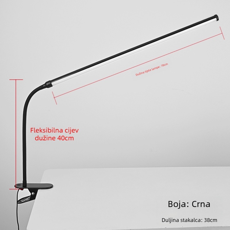 LED klips stolna svjetiljka – USB napajanje, napon ≤36V, CRI ≥90, plastično sjenilo, osvjetljenje za učenje