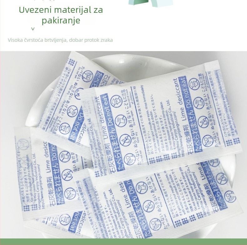 Lime desikant vrećica za sušenje i kontrolu vlage, 15 g, u vrećici, postavljanje ravno