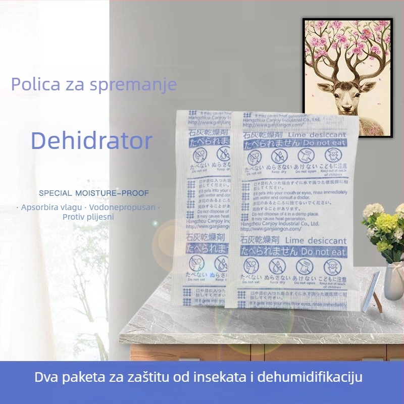 Lime desikant vrećica za sušenje i kontrolu vlage, 15 g, u vrećici, postavljanje ravno