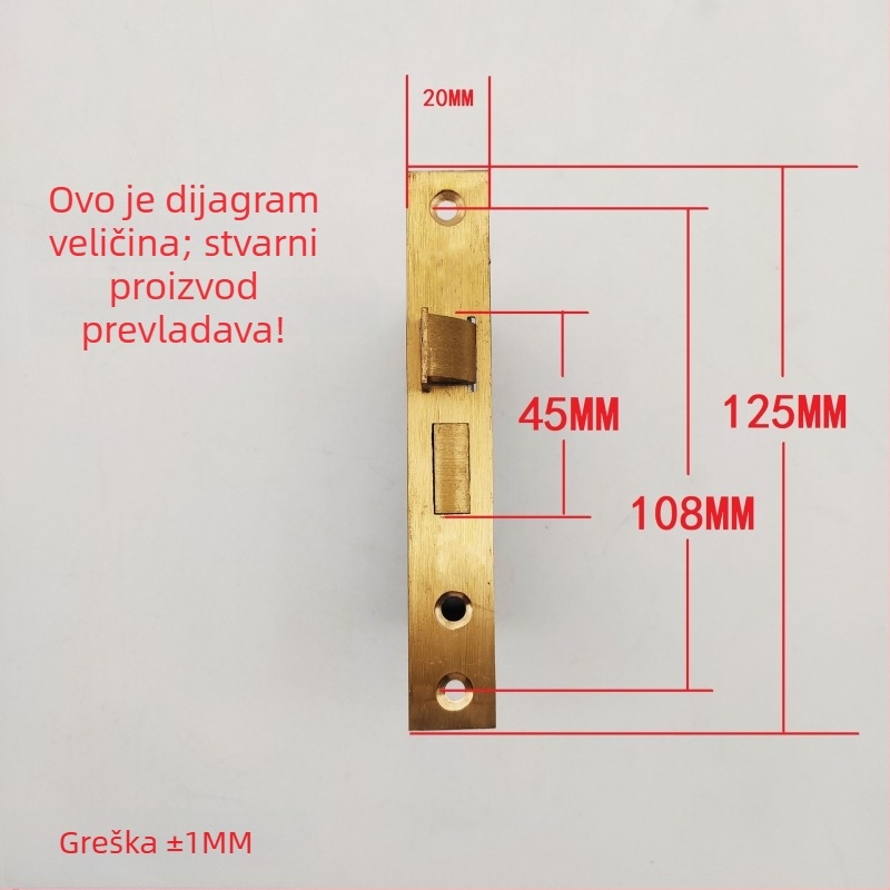 Tijelo brave za drvena vrata s kvakom – bakreno tijelo, 158 g, moderan dizajn, HX