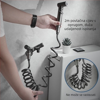 WC sprej pištolj s kutnim ventilom, potpuno bakrenog sastava, jednofunkcionalni, CE certifikat, prilagodba je moguća, ugradnja nije uključena
