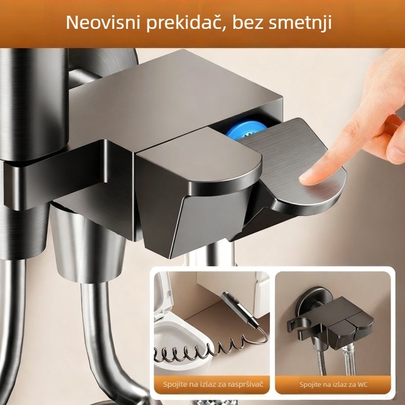 Toaletna prskalica s zidnim bakrenim kutnim ventilem, 1,5 MPa, G1/2, Toilet Companion, modernistički minimalistički stil